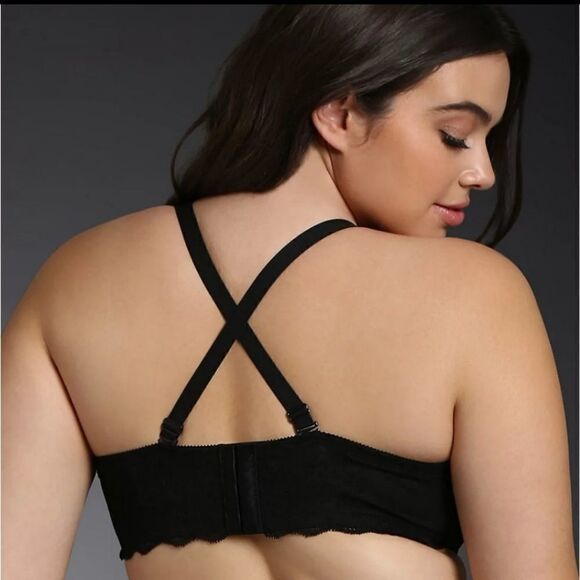 TORRID Smooth Cup Push Up Demi Bra Plus Size Women's 44C Black - Picture 2 of 11